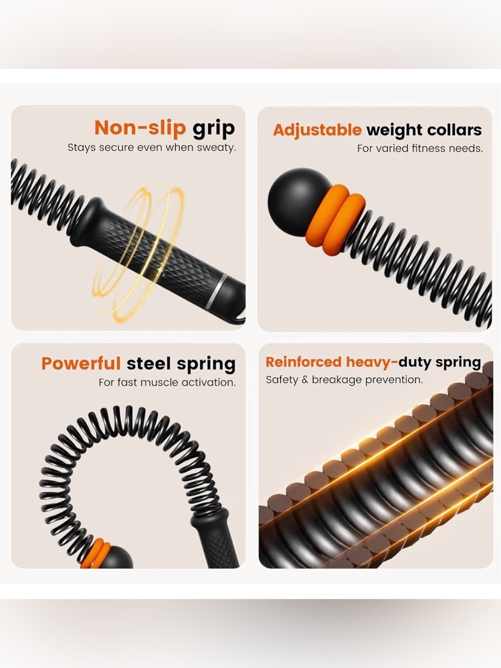 Adjustable Ropeless Battle Ropes, Portable Cordless Battle Ropes for Home Gym - Picture 3 of 13